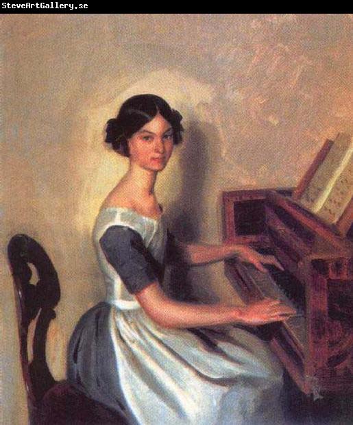 Pavel Fedotov Portrait of N P Zhdanovich at the Harpsichord